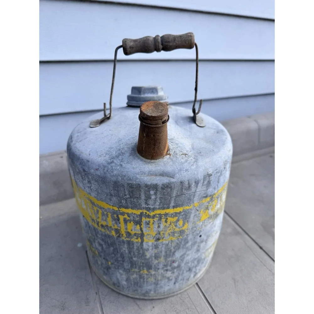 Vintage Galvanized Oil Can-2 gallon Size-Eagle Brand-1940's